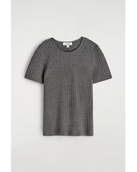 COS - Pointelle-Knit T-Shirt - Lyst