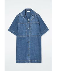 COS - Mini Denim Shirt Dress - Lyst