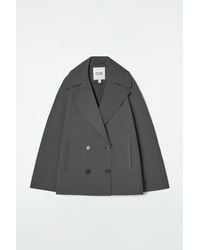 COS - Double-breasted Wool-blend Jacket - Lyst