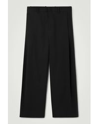 COS - Pleated Cotton Wide-leg Pants - Lyst