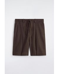 COS - Pleated Linen Drawstring Shorts - Lyst