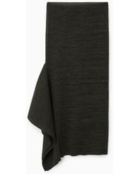 COS - Asymmetric Ribbed Wool Midi Skirt - Lyst