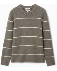 COS - Striped Wool And Yak-blend Sweater - Lyst
