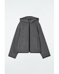 COS - Hooded Double-faced Wool Jacket - Lyst