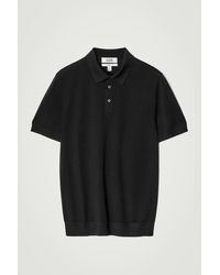 COS - Slim Knitted Silk Polo Shirt - Lyst