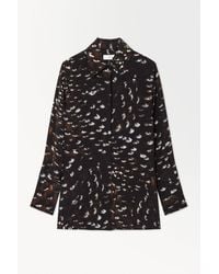 COS - The Feather-print Silk Shirt - Lyst