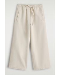 COS - Cropped Denim Wide-Leg Trousers - Lyst