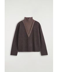 COS - Layered Funnel-Neck Merino Wool Sweater - Lyst