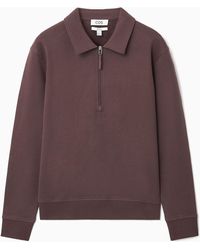 COS - Collared Half-zip Sweatshirt - Lyst