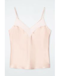 COS - Sheer-panel Silk Cami Top - Lyst