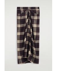 COS - Draped Checked Midi Skirt - Lyst