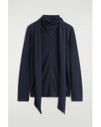 COS - Top Fluido Con Dettaglio A Sciarpa - Lyst