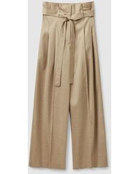 COS Belted Paperbag Waist Pants - Natural