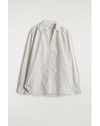 COS - Open-Collar Cotton-Poplin Shirt - Lyst