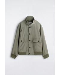 COS - Funnel-Neck Twill Blouson Jacket - Lyst