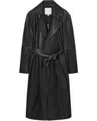 COS - Oversized Leather Trench Coat - Lyst