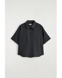 COS - Oversized Short-Sleeved Linen Shirt - Lyst