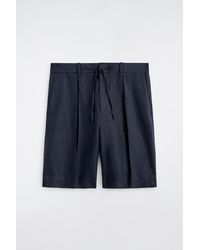 COS - Pleated Linen Drawstring Shorts - Lyst