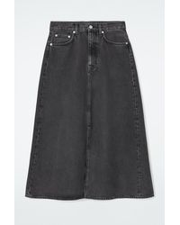 COS - Midirock Aus Denim In A-linie - Lyst