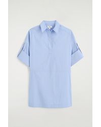 COS - Cotton-Poplin Short-Sleeved Shirt Dress - Lyst