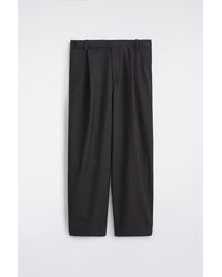 COS - Belt-Detail Wool Relaxed-Fit Barrel-Leg Trousers - Lyst