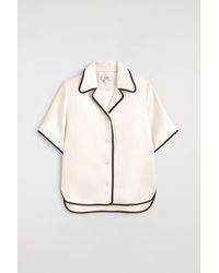 COS - Contrast-Piped Satin Shirt - Lyst