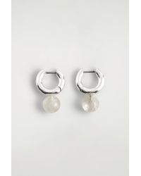 COS - Beaded Huggie Hoop Earrings - Lyst