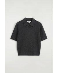 COS - Merino Wool Zip-Up Polo Shirt - Lyst