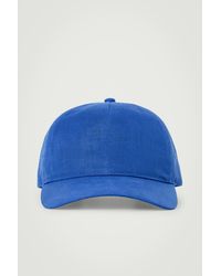 COS - Linen Baseball Cap In Blue - Lyst