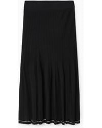 COS - Pleated Knitted Midi Skirt - Lyst