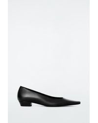 COS - Square-Toe Leather Court Shoes - Lyst