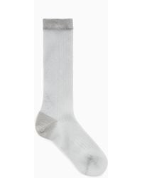 COS - Ribbed Sheer Socks - Lyst