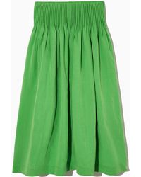 COS Pintucked Linen-blend A-line Midi Skirt - Green