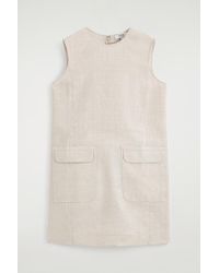 COS - Linen Mini Shift Dress - Lyst