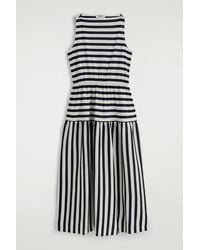 COS - Boat-Neck Gathered Midi Dress - Lyst