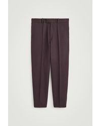 COS - Wool-Twill Regular-Fit Tapered Trousers - Lyst