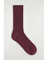 COS - Gerippte Socken Aus Seide - Lyst