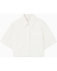 COS - Cropped Short-sleeved Denim Shirt - Lyst