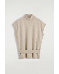 COS - Belt-Detail Mock-Neck Wool Vest - Lyst