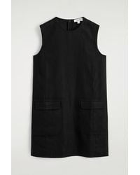 COS - Linen Mini Shift Dress - Lyst