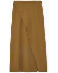 COS - Jersey Wrap Midi Skirt - Lyst