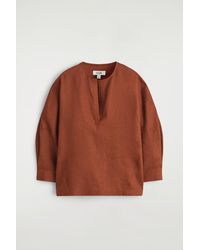COS - Voluminous Linen Blouse - Lyst