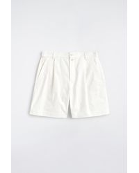 COS - Pleated Denim-Herringbone Shorts - Lyst