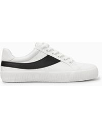 COS - Leather-trimmed Canvas Sneakers - Lyst