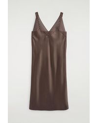 COS - Open-Stitch Satin Slip Dress - Lyst