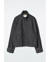 COS - Rounded Denim Bomber Jacket - Lyst