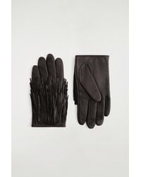 COS - Wool-Lined Fringed Leather Gloves - Lyst