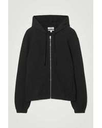 COS - Ribbed Jersey Zip-up Hoodie - Lyst