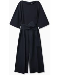 COS Relaxed-fit Pleated Jumpsuit - Blue