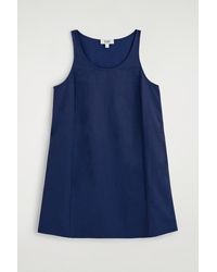 COS - Jersey-Panelled Nylon Mini Dress - Lyst